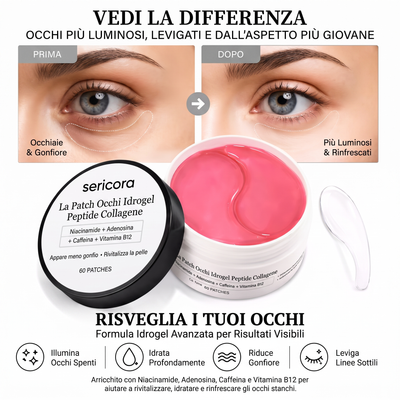 Patch occhi in idrogel al collagene • 60 pezzi