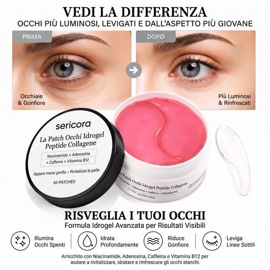 Patch occhi in idrogel al collagene • 60 pezzi